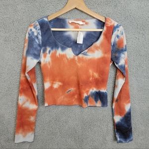 All in Favor  Nordstrom  Thermal Tie Dye Long Sleeve Cropped Women's Size Small